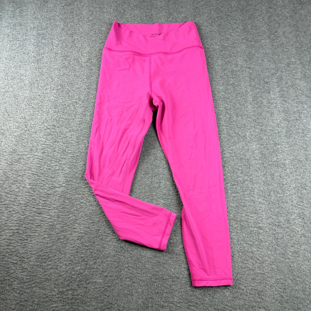 Athleta Transcend Crossover 7/8 Leggings Women's M Pink High Rise Yoga